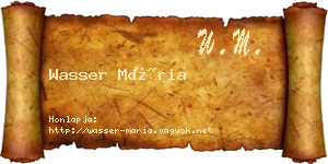 Wasser Mária névjegykártya